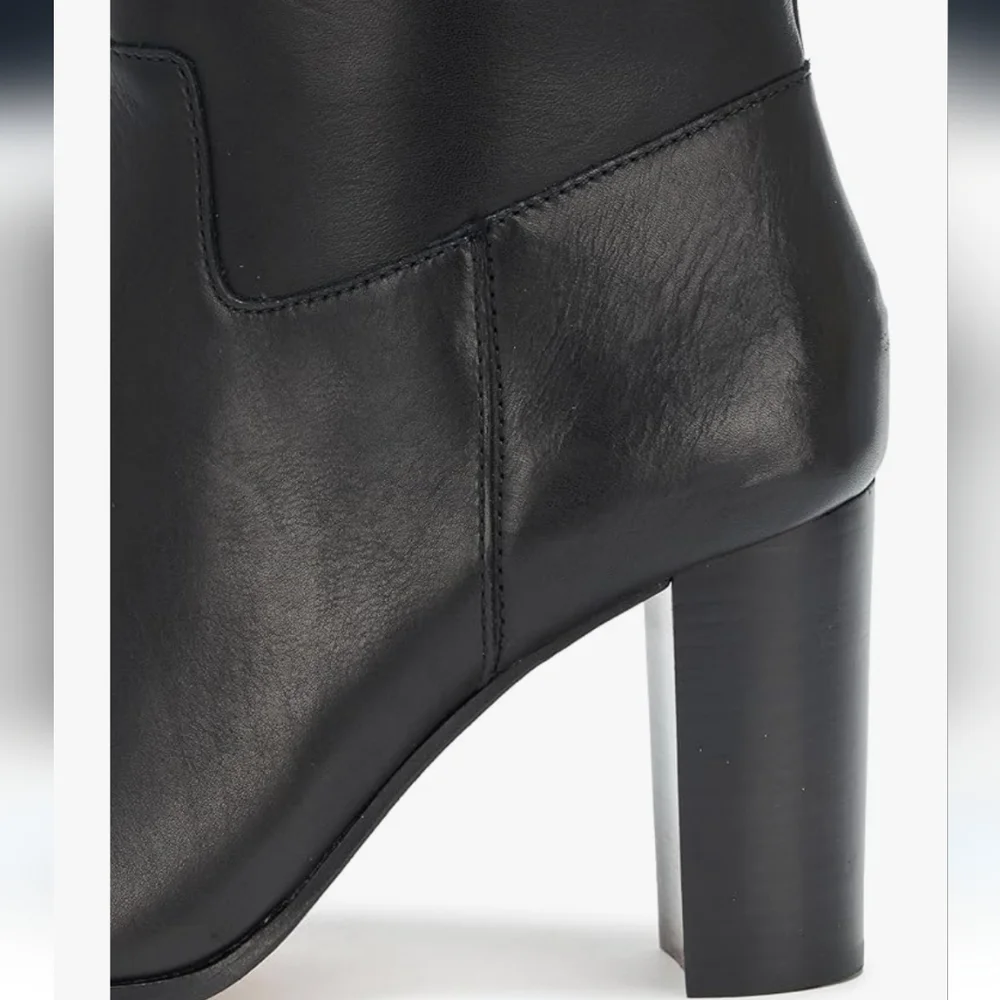 Ralph Lauren Black Leather Knee-High Boots - Picture 4 of 6